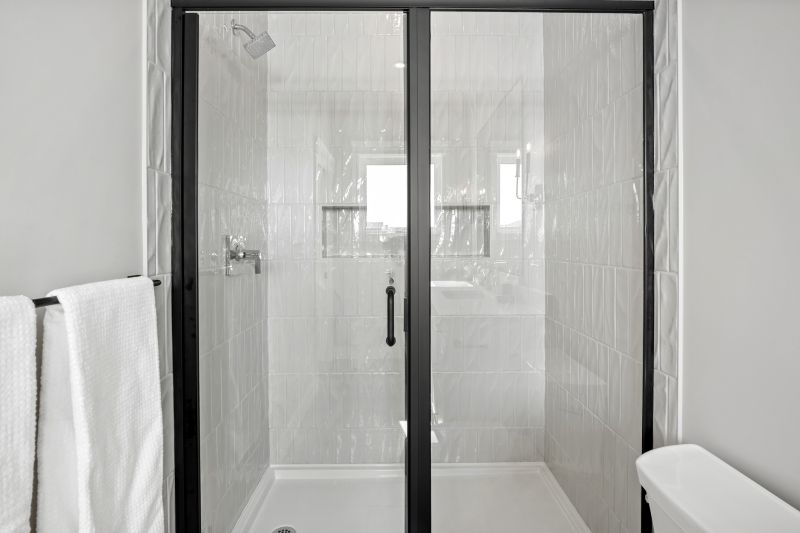 Tile Shower with Glass Door